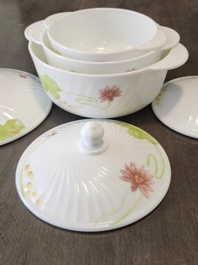 6-piece Pink Flower Opal Glassware